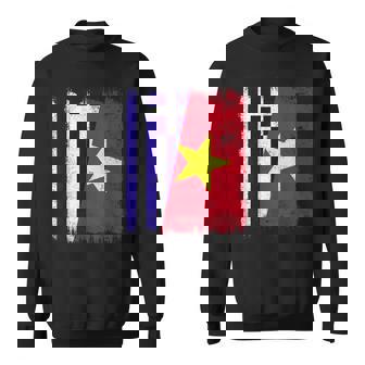 Greek Vietnam Half Flag Greece Vietnamese History Sweatshirt Unisex | Mazezy