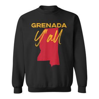 Grenada Mississippi Y'All MS Pride State Map Cute Sweatshirt Unisex | Mazezy