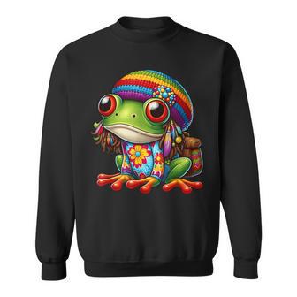 Grenouille Hippie Mignonne Couleursives Et Amusantes Sweater e - Cadeauxyz