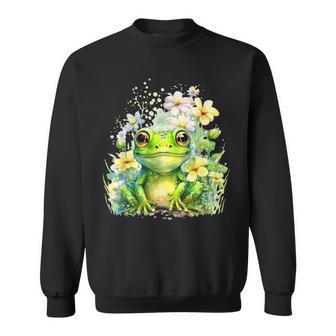 Grenouille Jolie Grenouille Avec Des Fleurs Grenouille Sweater e - Cadeauxyz