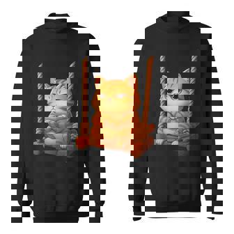 Grumpy Cartoon Cat Swing Playground Sweatshirt Unisex | Mazezy