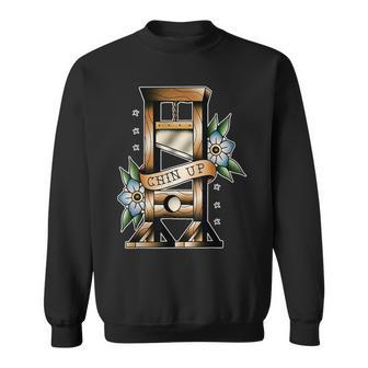 Guillotine Traditional Tattoo Flash Chin Up Medieval Sweatshirt - Thegiftio