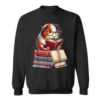 Guinea Pig Reading Books Matching Bookworm Readers Librarian Sweatshirt - Thegiftio UK