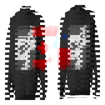 Half Canada Panama Flag Canadian Panamanian Pride Roots Sweatshirt Unisex | Mazezy