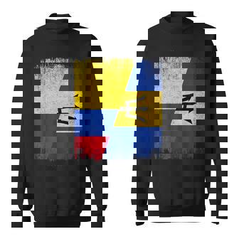 Half Colombia Barbados Flag Colombian Barbadian Pride Roots Sweatshirt Unisex | Mazezy