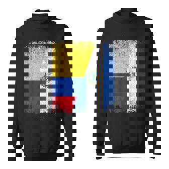 Half Colombia El Salvador Flag Colombian Salvadoran Pride Sweatshirt Unisex | Mazezy