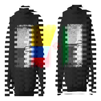 Half Colombia Iran Flag Colombian Iranian Pride Roots Sweatshirt Unisex | Mazezy