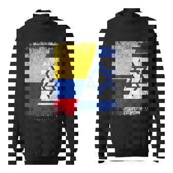 Half Colombia Israel Flag Colombian Israelis Pride Roots Sweatshirt Unisex | Mazezy