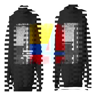 Half Colombia Norway Flag Colombian Norwegian Pride Roots Sweatshirt Unisex | Mazezy