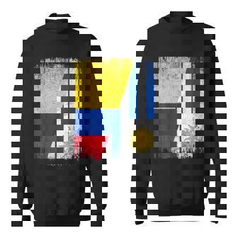 Half Colombia Uruguay Flag Colombian Uruguayan Pride Roots Sweatshirt Unisex | Mazezy