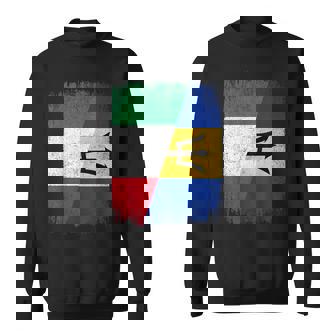 Half Italy Barbados Flag Italian Barbadian Pride Roots Sweatshirt Unisex | Mazezy