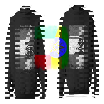 Half Italy Ethiopia Flag Italian Ethiopian Pride Roots Sweatshirt Unisex | Mazezy