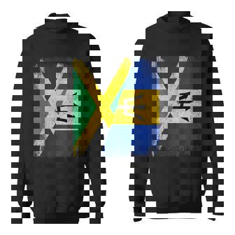 Half Jamaica Barbados Flag Jamaican Barbadian Pride Roots Sweatshirt Unisex | Mazezy