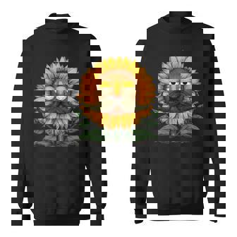 Handsome Sunflower Man With Mustache Beard Costume Sweatshirt Unisex | Mazezy