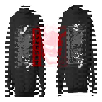 Hannya Demon Oni Noh Mask Aesthetics Japanese Graphics Sweatshirt - Thegiftio