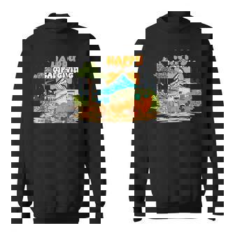 Happy Camp-Giving Turkey Thanksgiving Rv Camping Pumpkin Sweatshirt - Seseable