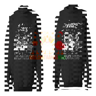 Happy Hallothanksmas Goose Halloween Thanksgiving Christmas Sweatshirt - Thegiftio