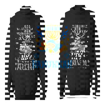 Happy Hanukkah Sloth Jewish Chanukah Sleeping Hanukkah Sweatshirt Unisex | Mazezy