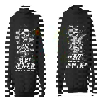 Happy New Year 2026 Skeleton Drink Champagne New Years Eve Sweatshirt | Seseable CA