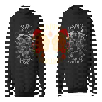 Happy Pawlidays Pet Lover Christmas Paw Print Art Sweatshirt Unisex | Mazezy