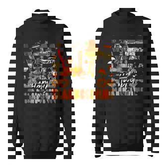 Happy Thanksgiving Leopard Colorful Barber Tools Autumn Sweatshirt Unisex | Mazezy