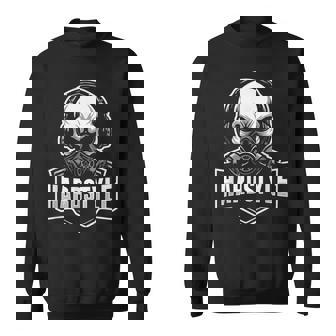 Hardstyle Skull Gas Mask & Bass Power Sweatshirt Unisex | Mazezy