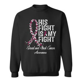 Head And Neck Cancer Awareness His Fight Is My Support Sweatshirt - Thegiftio UK