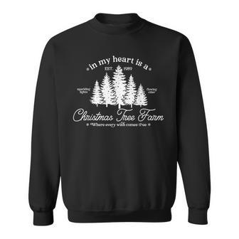 In My Heart Is A Christmas Xmas Tree Farm Vintage Clothing Sweatshirt - Thegiftio UK