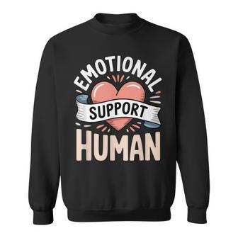 Heart Emotional Support Human Banner Graphic Sweatshirt - Thegiftio UK