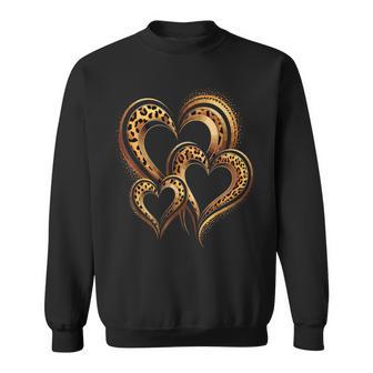 Hearts Print Love Leopard Cheetah Sweatshirt - Thegiftio UK