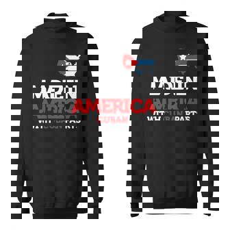 Hecho En América Con Piezas Cubanas Cuba Usa Manga Larga Camisa de entrenamiento - Regaloses