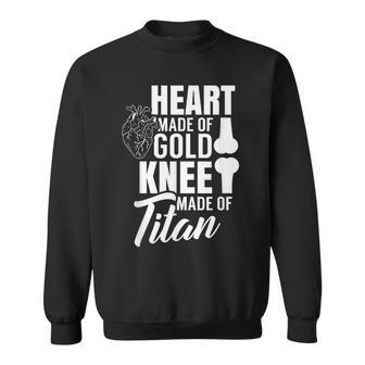 Herz Aus Gold Knie Aus Titan Erholung Op Operation Sweatshirt - Geschenkecke