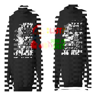 He’s On The List Santa Christmas Political Humor Party Sweatshirt Unisex | Mazezy