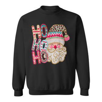 Ho Ho Ho Santa Knitted Crochet Merry Christmas Holiday Retro Sweatshirt - Thegiftio UK