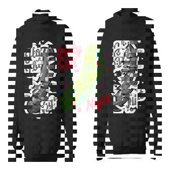 Holy Dill Night Christmas Pickle Pun Lights Sweatshirt Unisex | Mazezy