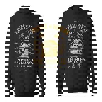 Home Is Where The Hive Is Bees Heart Tank Top Sweatshirt Unisex | Mazezy