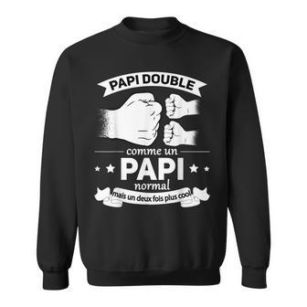 Homme Papi De Deux Petit-Enfant Cadeau Pour Papy Double Sweater e - Cadeauxyz