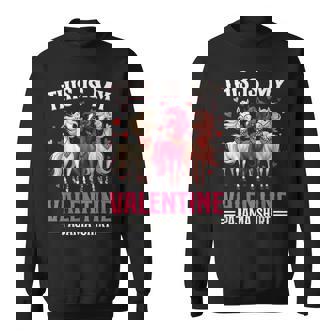 Horse Valentine Cute Animal This Is My Valentine Pajama Sweatshirt Unisex | Mazezy