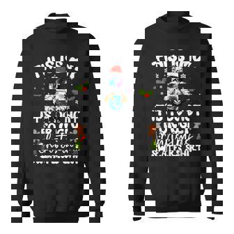 Too Hot For Ugly Astronaut Holding Earth Christmas Santa Hat Sweatshirt Unisex | Mazezy