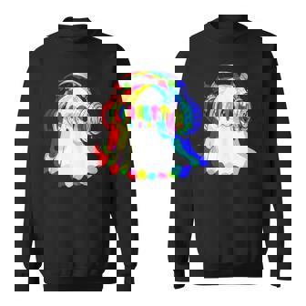 House Music Ghost DJ Rave Color Optical Illusion Halloween Tank Top Sweatshirt Unisex | Mazezy