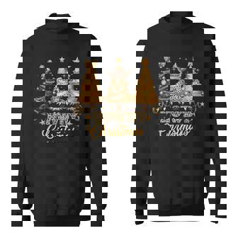 Howdy Christmas Cowboy Western Xmas Lights Trees Holiday Sweatshirt - Seseable