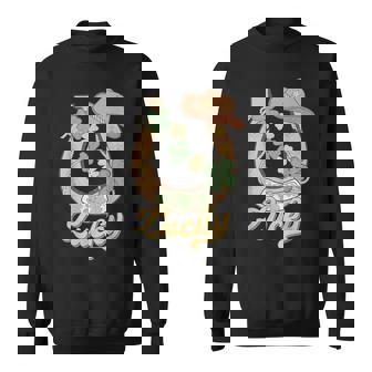 Howdy Cowboy Retro St Patrick's Day Lucky Horseshoe Western Sweatshirt | Seseable FR