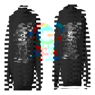 Ice Hockey Snowman Christmas Ice Cream Drip Santa Hat Sweatshirt | Mazezy