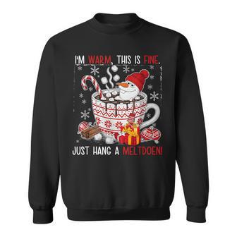 I'm Fine This Is Fine Just Having Meltdown Snowman Christmas Sweatshirt - Monsterry