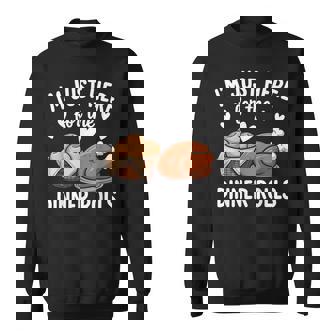 I'm Just Here For The Dinner Rolls Cute Thanksgiving Turkey Sweatshirt | Mazezy