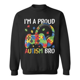 I'm A Proud Autism Brother Autism Awareness Video Game Boys Sweatshirt - Thegiftio UK