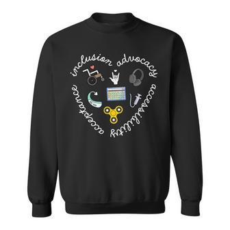 Inclusion And Advocacy Heart Disability Acceptance Special Sweatshirt - Seseable