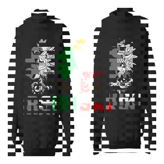Iriski Half Irish Polish Ireland Poland St Patrick's Day Sweatshirt Unisex | Mazezy