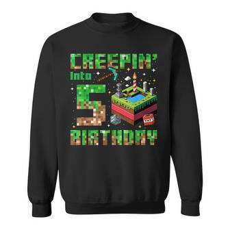 It's My 5Th Birthday Gamer Creepin Into 5 Pixel Adventure Sweatshirt - Thegiftio UK