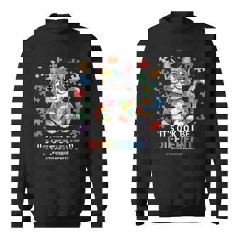 It's Ok To Be Different Cool Autism Awareness Cute Cat Sweatshirt | Mazezy